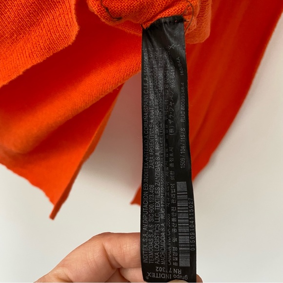 zara fine knit long sleeve sweater, soft sweater, rust, fall sweater, orange top - Picture 6 of 7